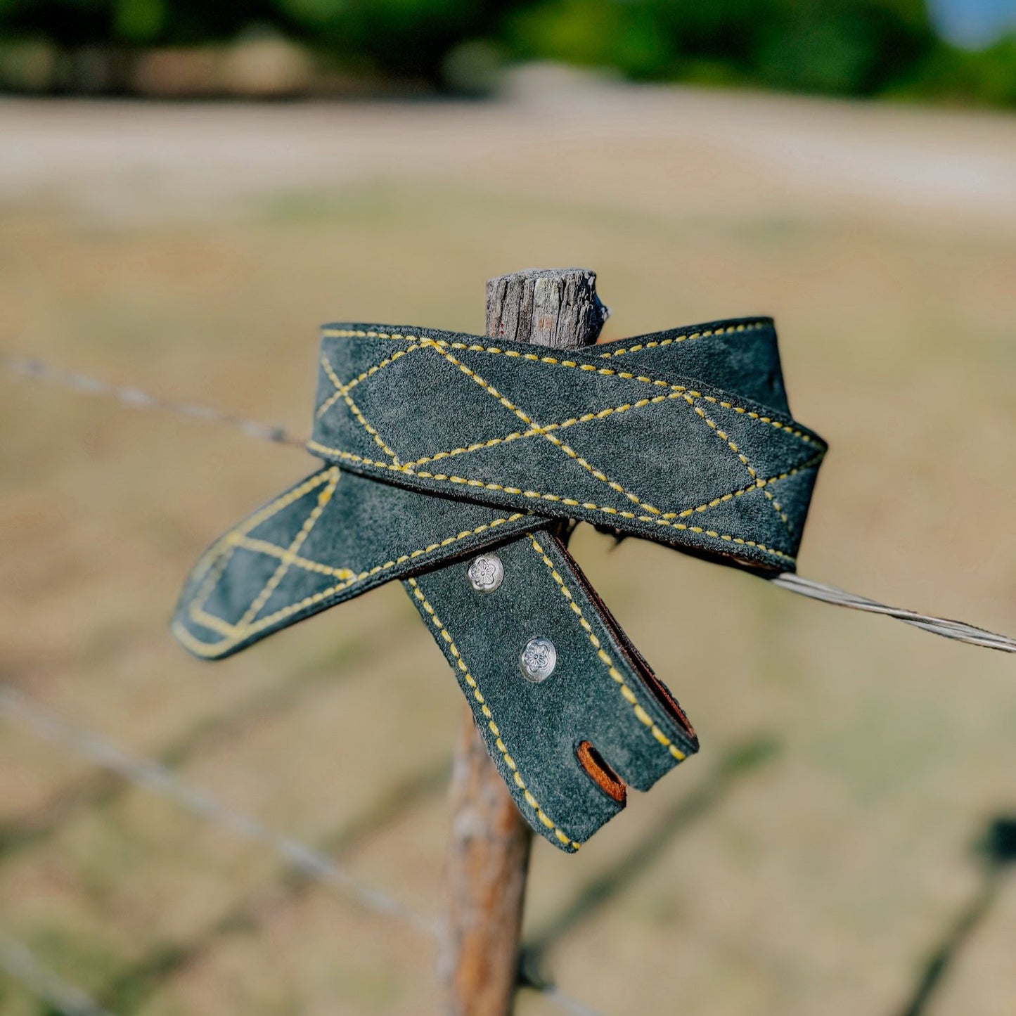 GREEN GO - MUSTARD DIAMOND STITCH