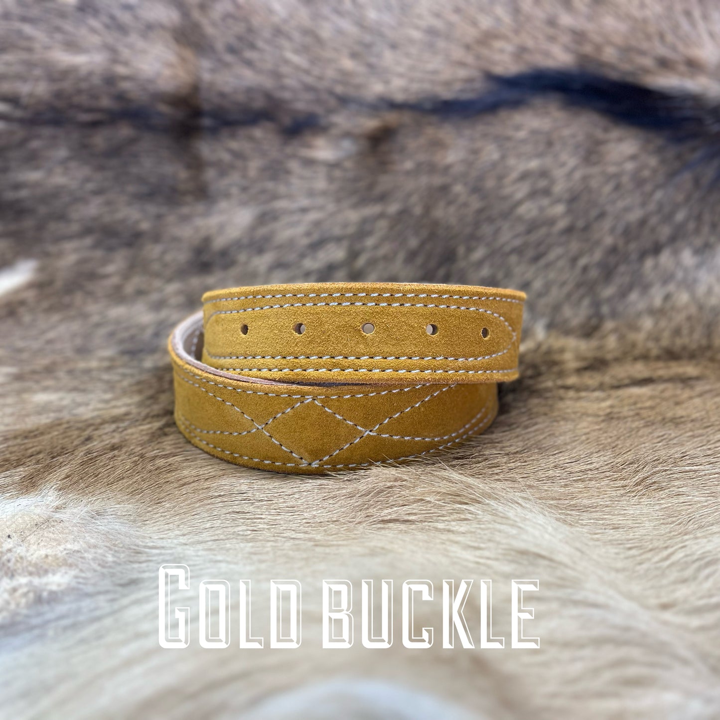 GOLD BUCKLE - GUNSLINGER STITCH BELT