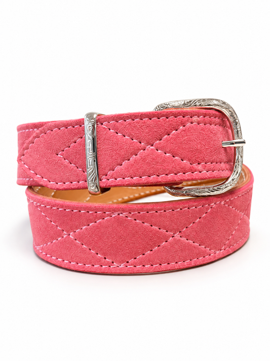 DUSTY ROSE - DIAMOND STITCH BELT