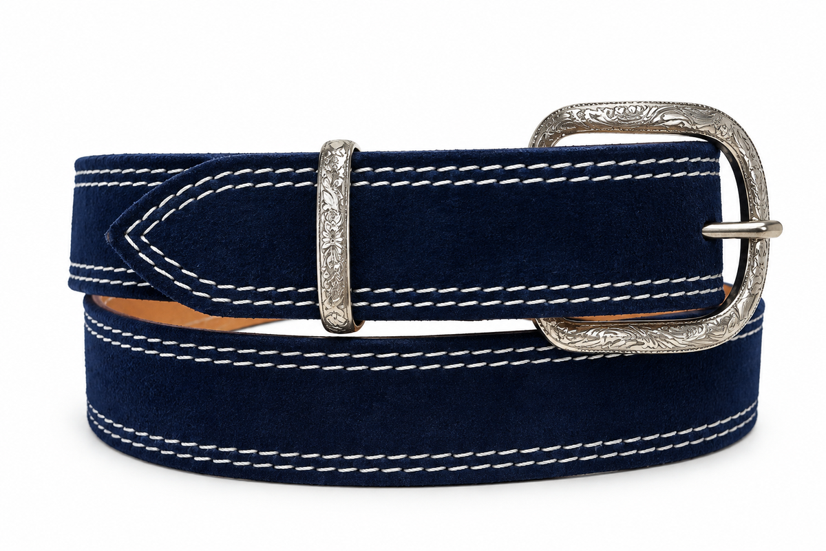 BOUJEE BLUE - DOUBLE STITCH BELT