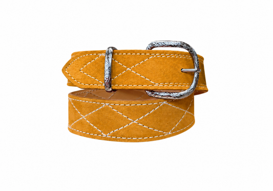 GOLD BUCKLE - DIAMOND STITCH