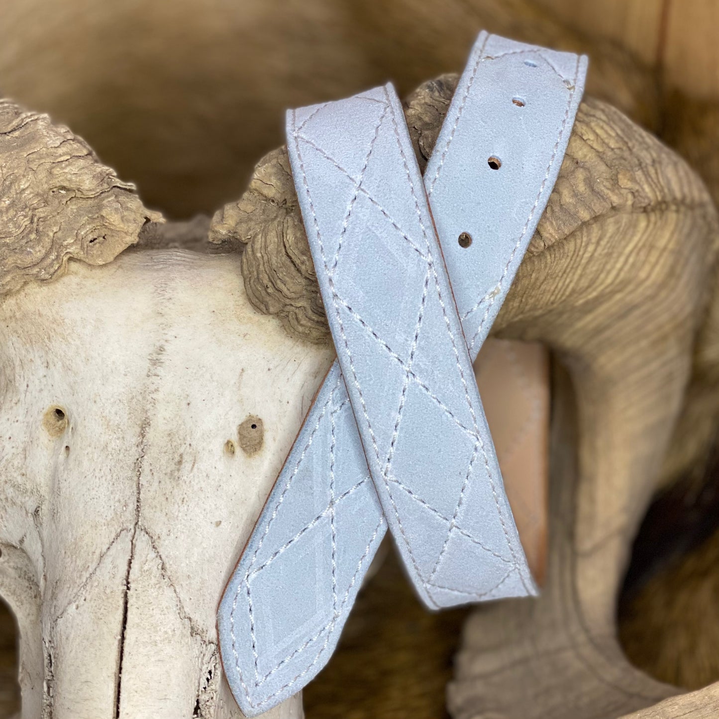 PRAIRIE BLUE - DIAMOND STITCH BELT