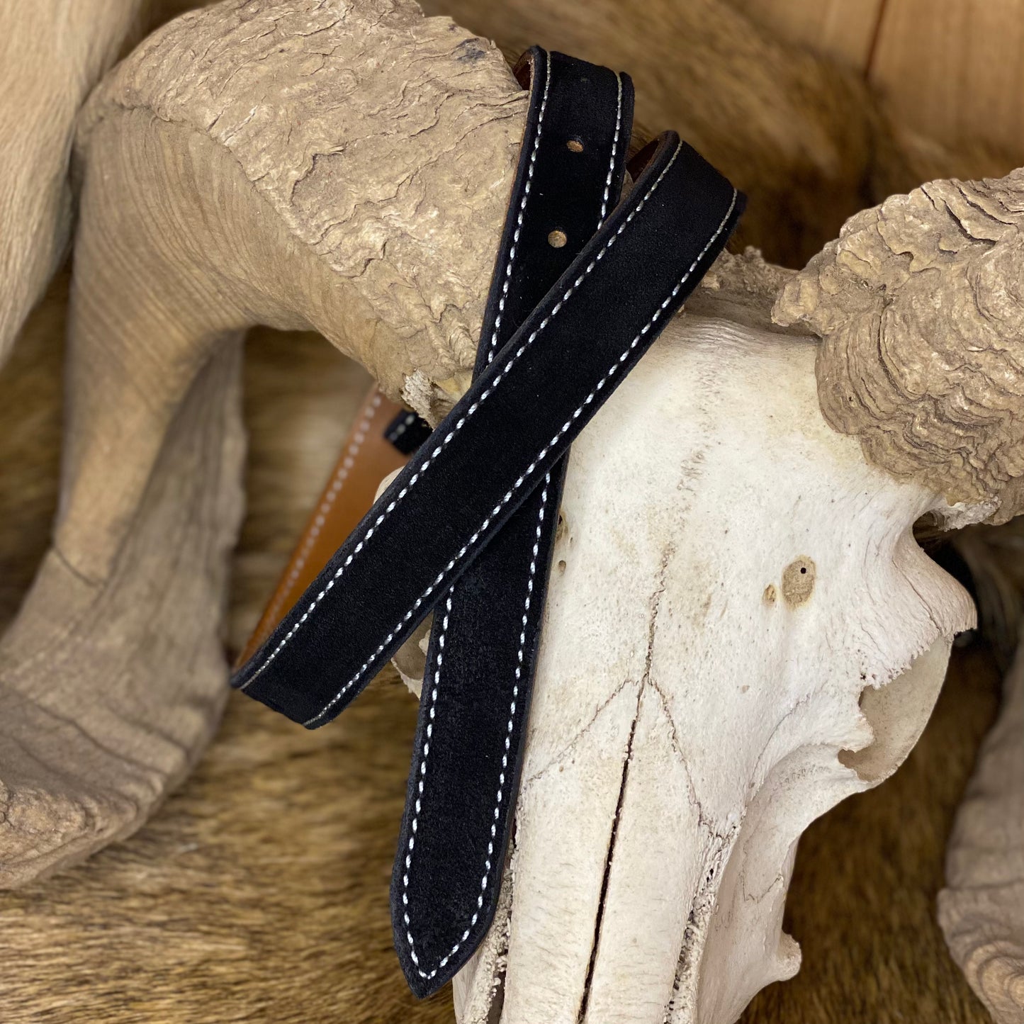 1" (1 INCH) CADILLAC BLACK SINGLE STITCH BELT