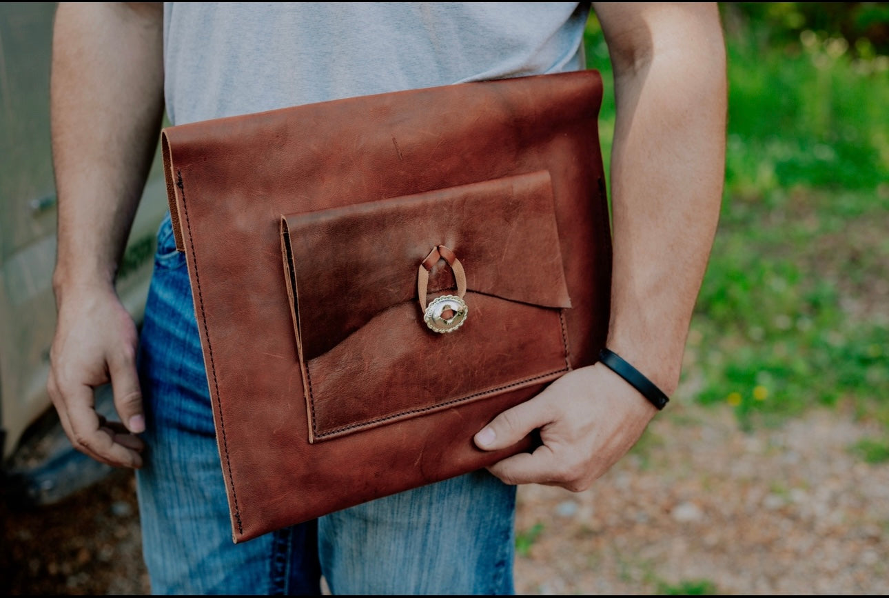 Large iPad Leather Bag