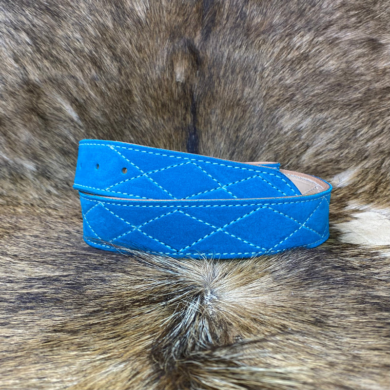 COMAL BLUE - DIAMOND STITCH BELT